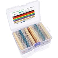 DollaTek 2600Pcs Kit de resistencia de 130 valores- 1% Resistencias surtidas 1 Ohm-3M Ohm 1 - 4W Surtido de resistencias…